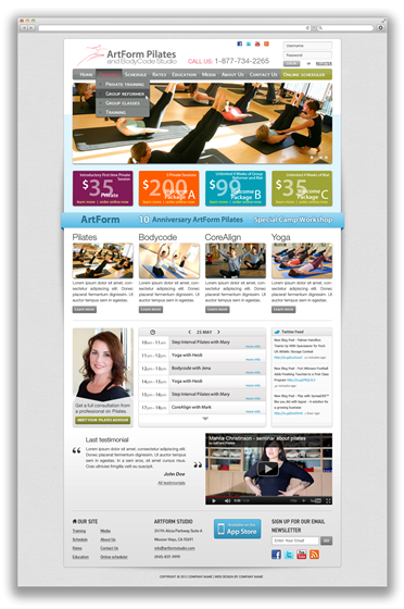 UX/UI Design: ArtForm Pilates
